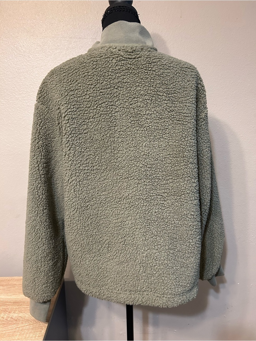 C&C California Women’s Large Sherpa Fleece Quarter Zip Pullover Sage Green - Picture 2 of 7